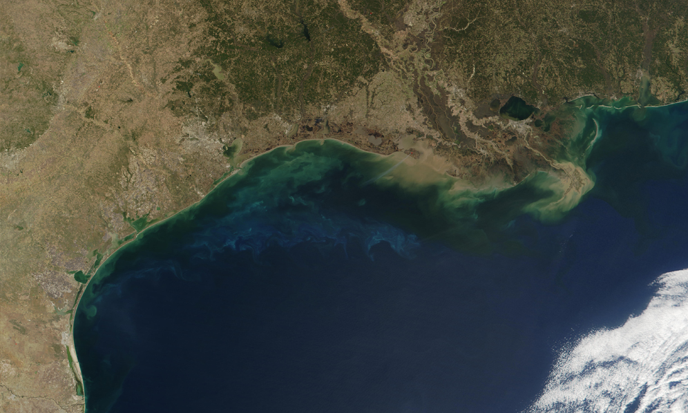 墨西哥湾的卫星图