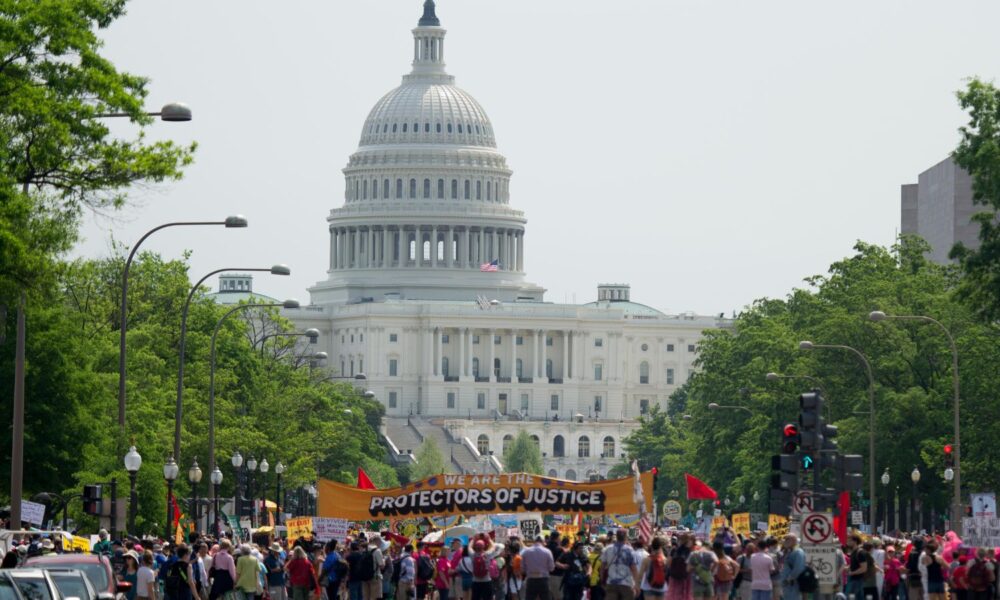 image of People's Climate March in front of US Capitol, 2017