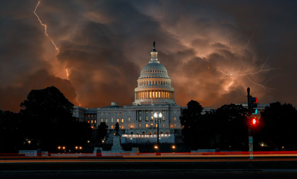 Storm clouds over US Capitol